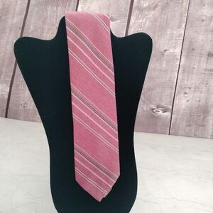 Necktie Golden Clasp Prince Consort Retro Diagonal- 58" L/ 3" W Vintage Red